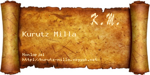 Kurutz Milla névjegykártya